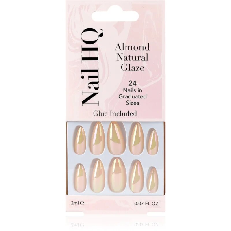 Nail HQ Almond umetni nohti Natural Glaze 24 kos