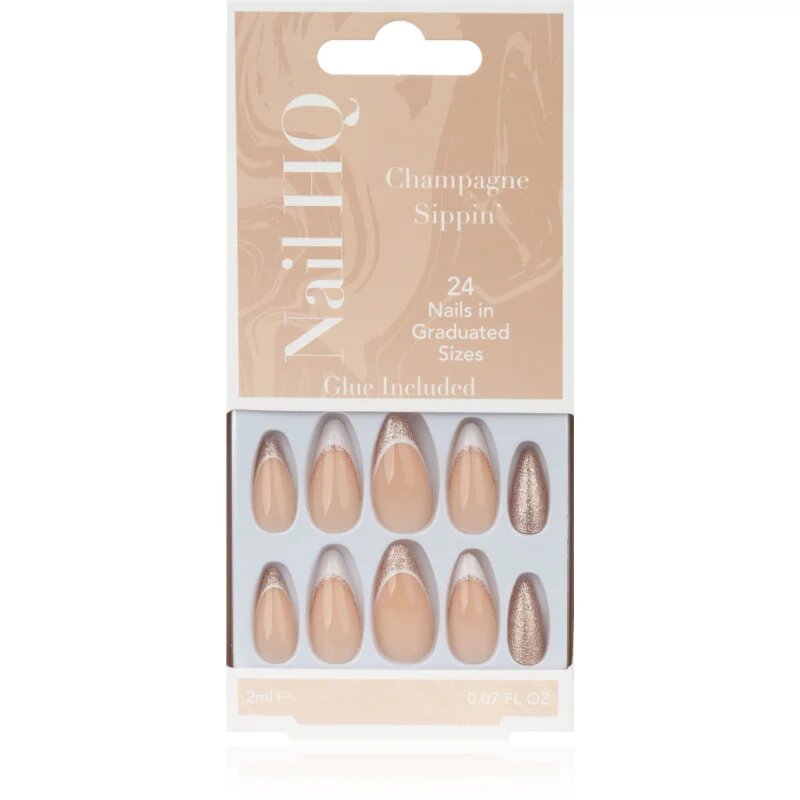 Nail HQ Almond umetni nohti Sparkling Wine Sippin' 24 kos