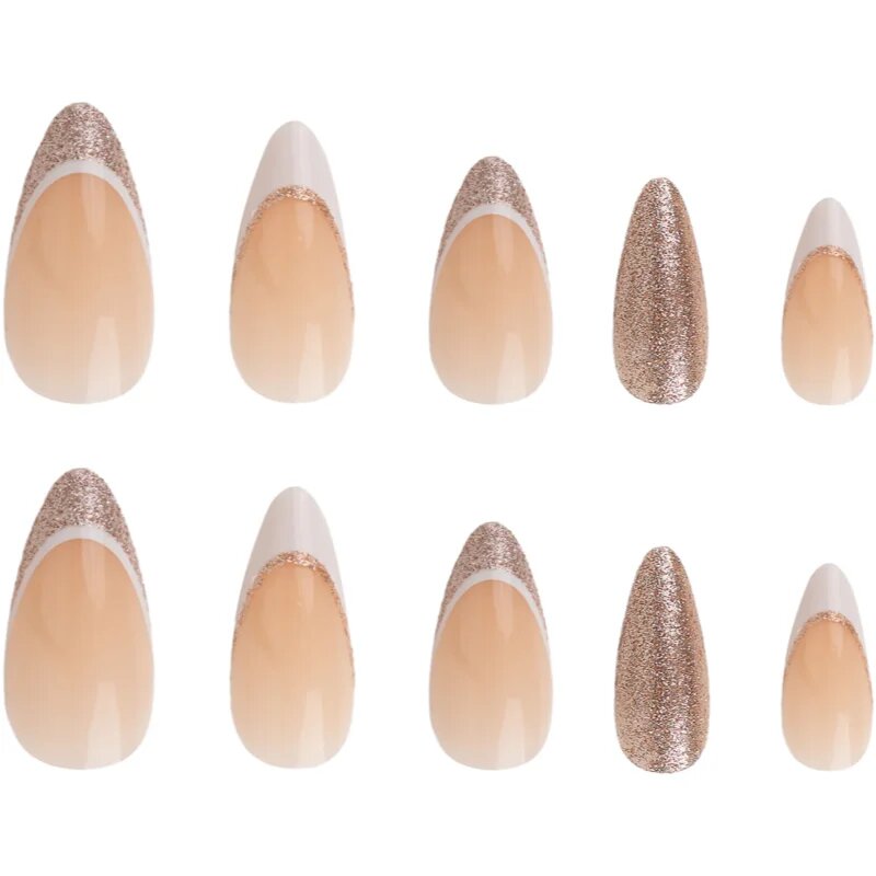 Nail HQ Almond umetni nohti Sparkling Wine Sippin' 24 kos