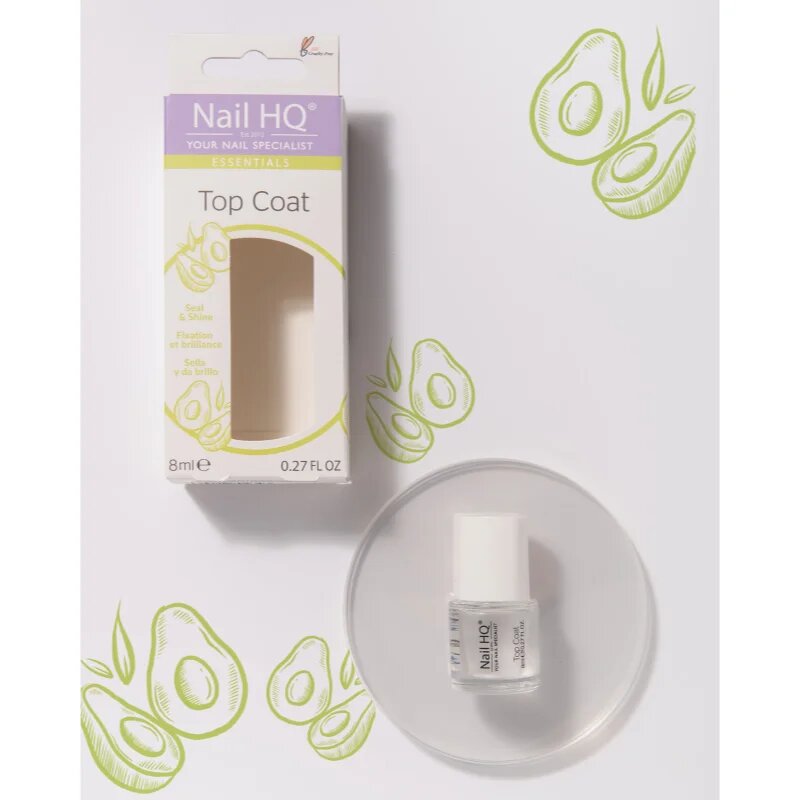 Nail HQ Essentials Top Coat nadlak za nohte brez uporabe UV- ali LED-svetilke 8 ml