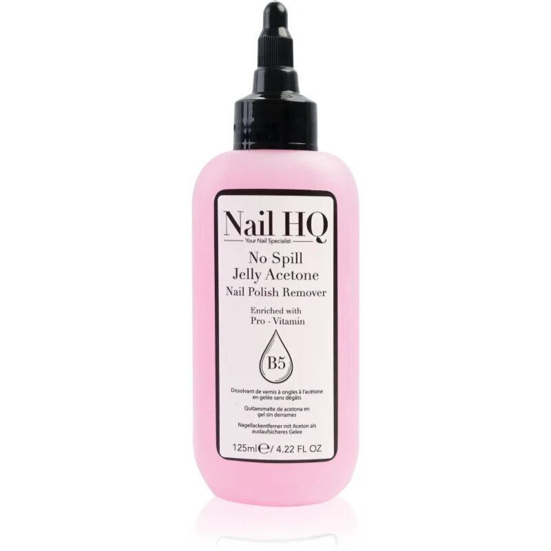 Nail HQ No Spill Jelly Acetone odstranjevalec laka za nohte z vitaminom E 125 ml