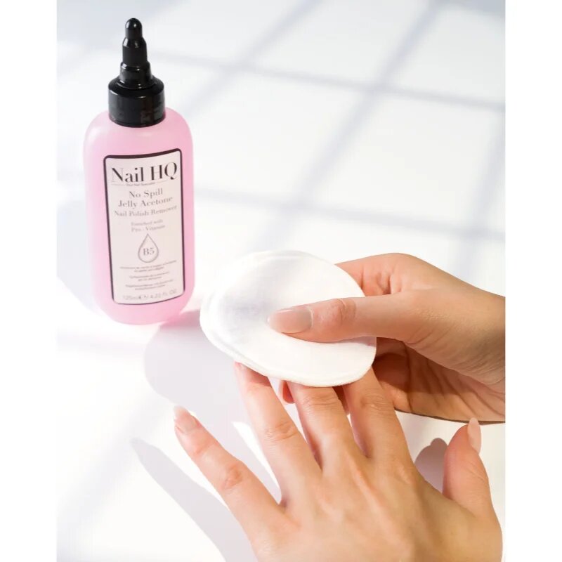 Nail HQ No Spill Jelly Acetone odstranjevalec laka za nohte z vitaminom E 125 ml