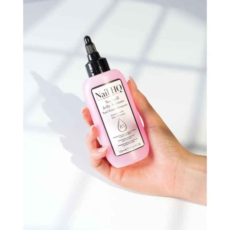 Nail HQ No Spill Jelly Acetone odstranjevalec laka za nohte z vitaminom E 125 ml