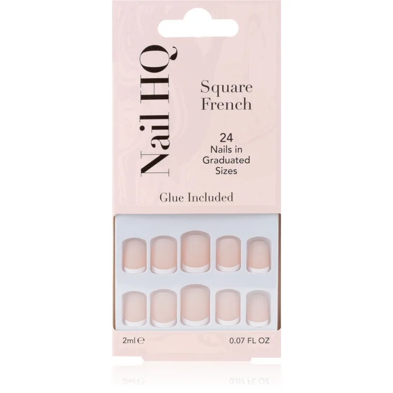 Nail HQ Square French umetni nohti 24 kos