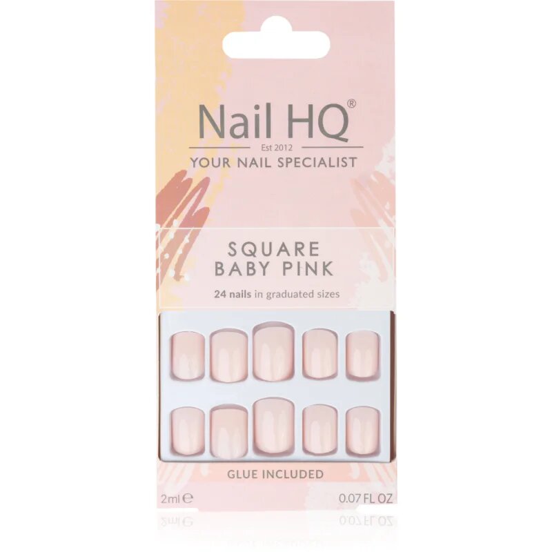 Nail HQ Square umetni nohti odtenek Baby Pink 24 kos