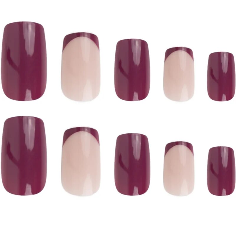 Nail HQ Square umetni nohti Pretty In Plum 24 kos
