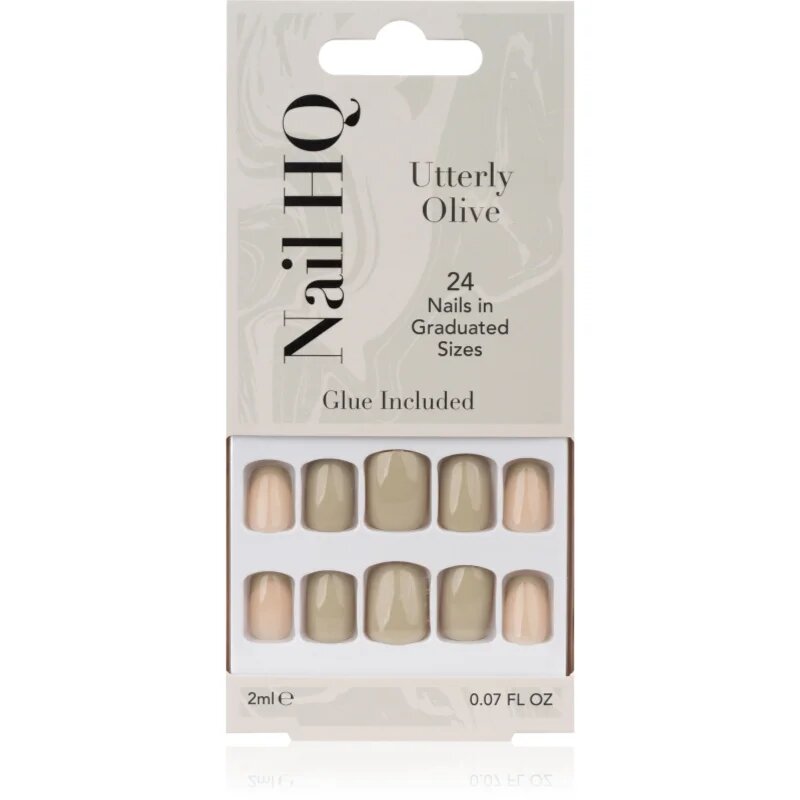 Nail HQ Square umetni nohti Utterly Olive 24 kos