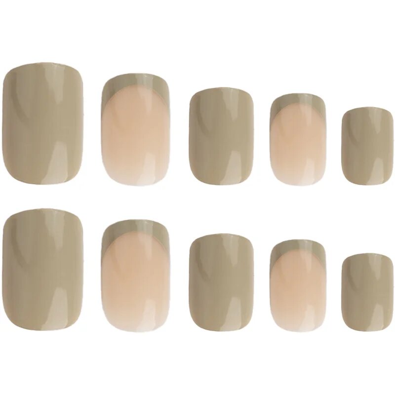 Nail HQ Square umetni nohti Utterly Olive 24 kos