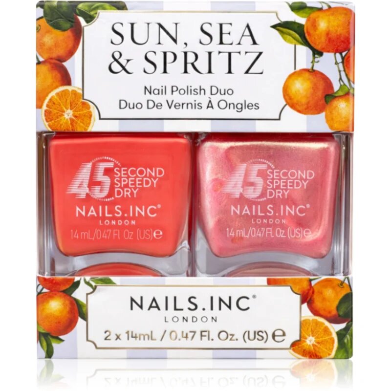 Nails Inc. 45 Second Speedy Gloss lak za nohte DUO paket odtenek 2x14 ml