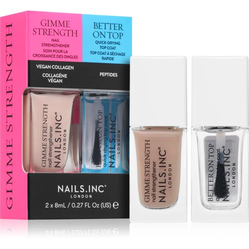 Nails Inc. Gimme Strength & Better On Top set lakov za nohte