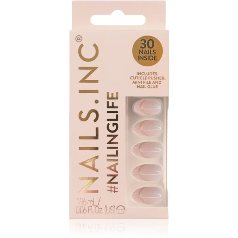 Nails Inc. #NailingLife Press-On Nails umetni nohti odtenek Style It Like Sabrina Gold French Tip 33 kos