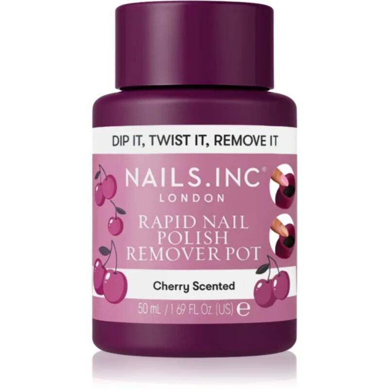 Nails Inc. Rapid Nail Polish Remover Pot Cherry Scented odstranjevalec laka za nohte 50 ml