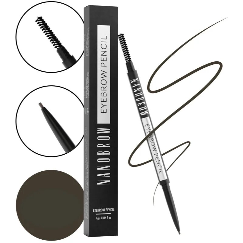 Nanobrow Eyebrow Pencil svinčnik za obrvi odtenek Dark Brown 1 g