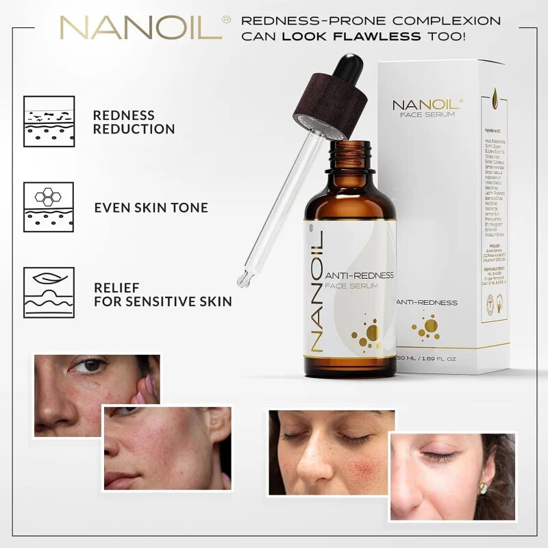 Nanoil Anti-Redness serum za kožo obraza za redukcijo rdečice 50 ml