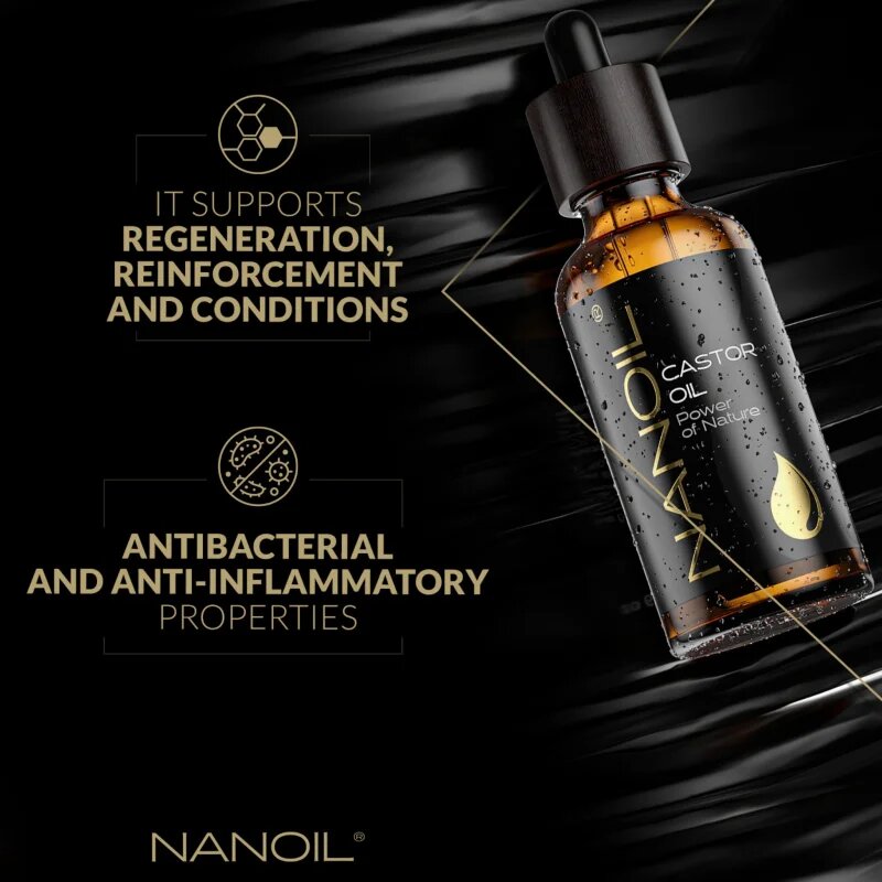 Nanoil Castor Oil ricinusovo olje za obraz telo in lase 50 ml