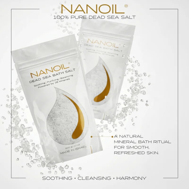 Nanoil Dead sea Bath salt sol za kopel z minerali Mrtvega morja 500 g