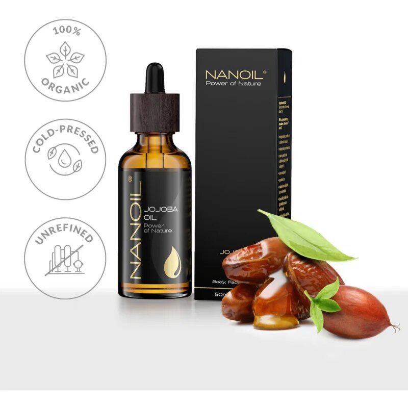 Nanoil Jojoba Oil jojobino olje za obraz telo in lase 50 ml