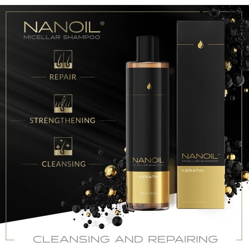 Nanoil Keratin krepilni micelarni šampon s keratinom 300 ml