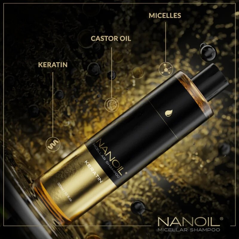 Nanoil Keratin krepilni micelarni šampon s keratinom 300 ml