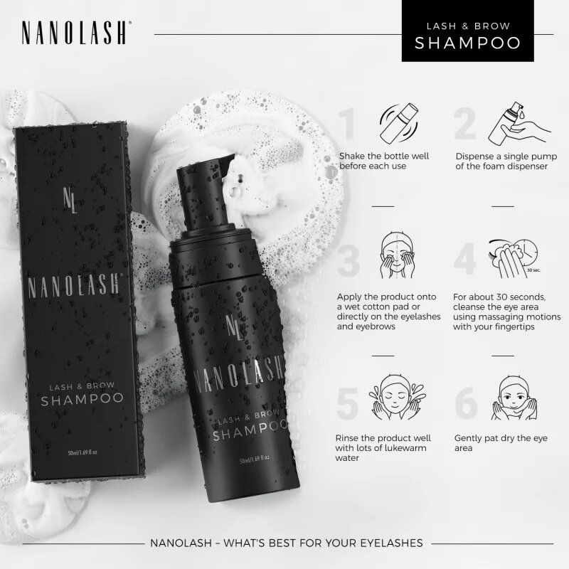 Nanolash čistilni šampon za trepalnice in obrvi 50 ml
