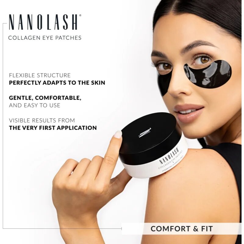 Nanolash Collagen gelaste blazinice za predel okoli oči proti staranju 60 kos
