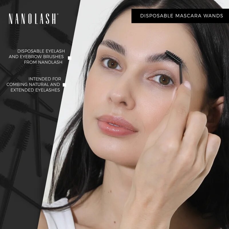 Nanolash Disposable Mascara Wands krtačka za obrvi in trepalnice 50 kos
