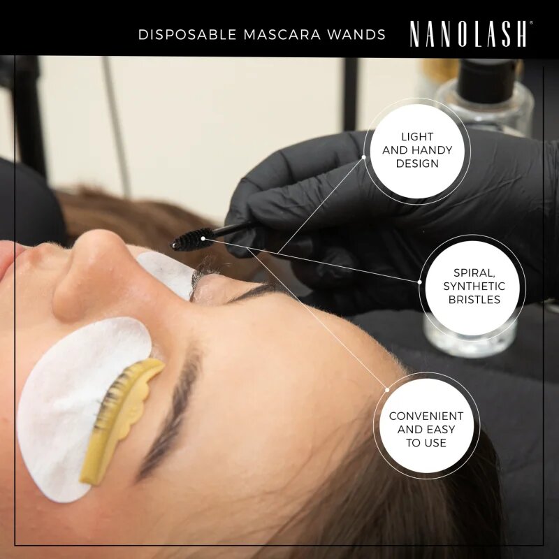 Nanolash Disposable Mascara Wands krtačka za obrvi in trepalnice 50 kos