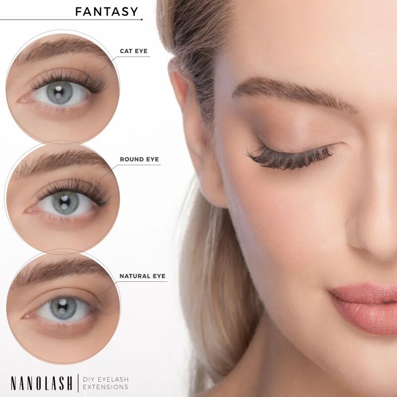 Nanolash DIY Eyelash Extensions set za podaljševanje trepalnic doma Fantasy 36 kos