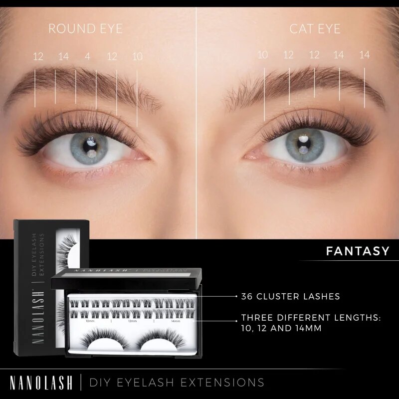 Nanolash DIY Eyelash Extensions set za podaljševanje trepalnic doma Fantasy 36 kos