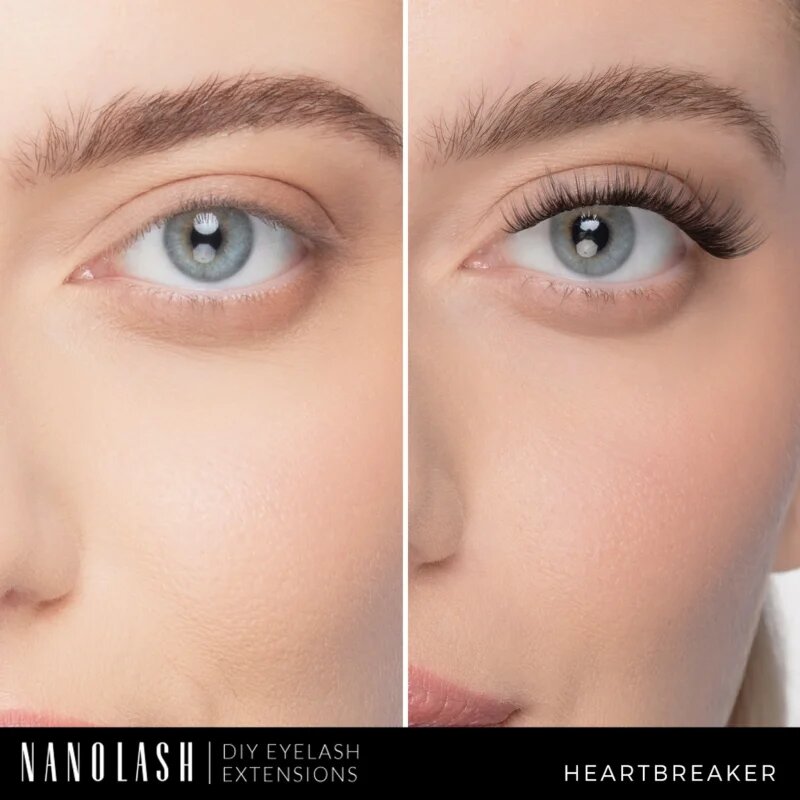 Nanolash DIY Eyelash Extensions šopaste lepilne trepalnice brez vozlička Heartbreaker 36 kos