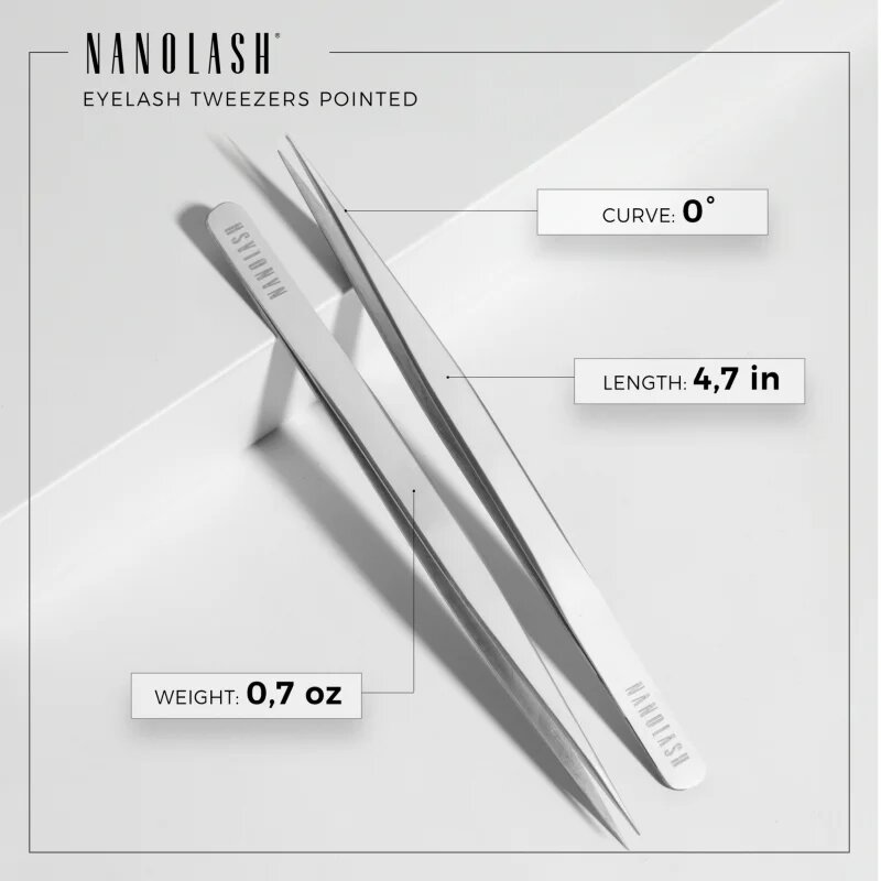 Nanolash Eyelash Tweezers Pointed pinceta za trepalnice 1 kos