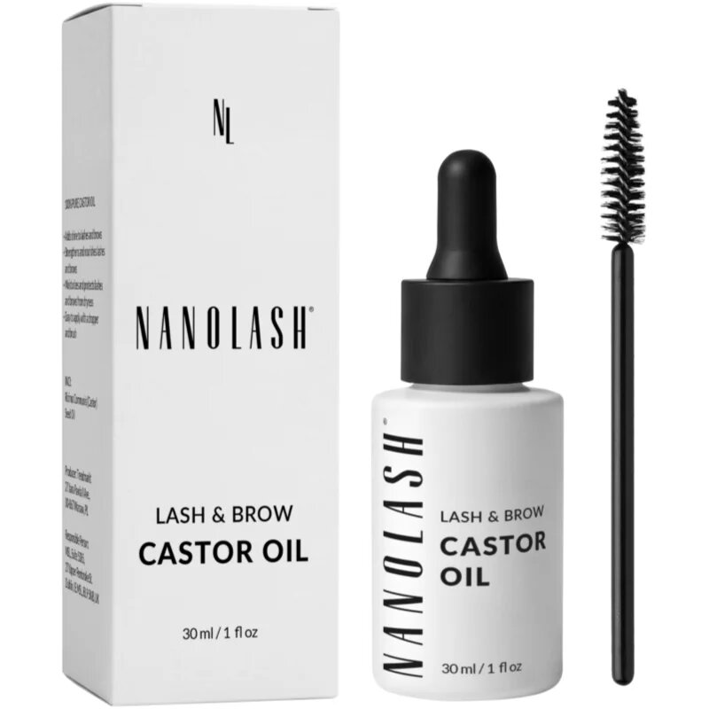 Nanolash Lash & Brow Castor Oil hladno stiskano ricinusovo olje za trepalnice in obrvi 30 ml
