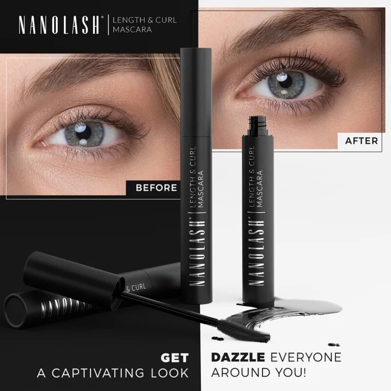 Nanolash Length&Curl Mascara maskara za podaljšanje vihanje in volumen trepalnic 10 ml