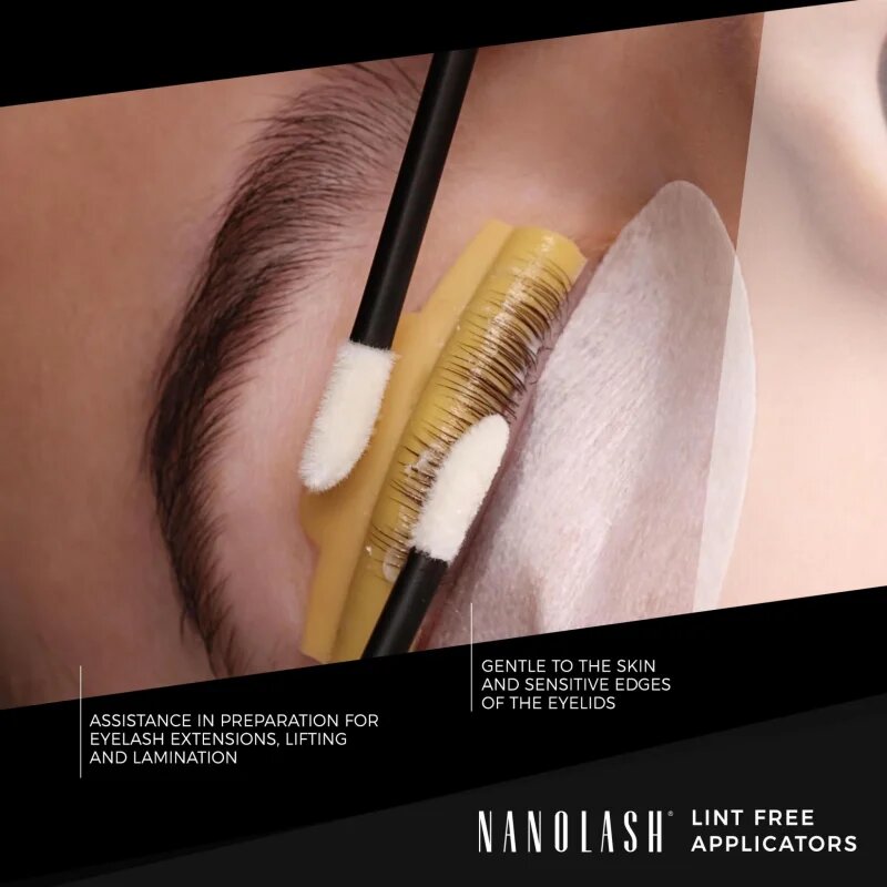 Nanolash Lint Free Applicators aplikator za trepalnice in obrvi 50 kos