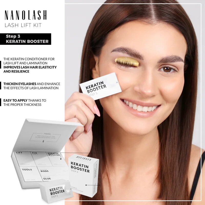 Nanolash Step 3 - Keratin booster balzam s keratinom za dvig in laminiranje trepalnic 10x0.5 ml