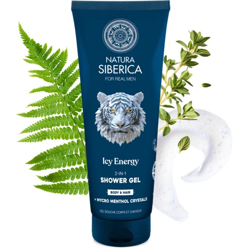 Natura Siberica Arctic Wild Icy Energy gel za prhanje in šampon 2v1 za moške 200 ml