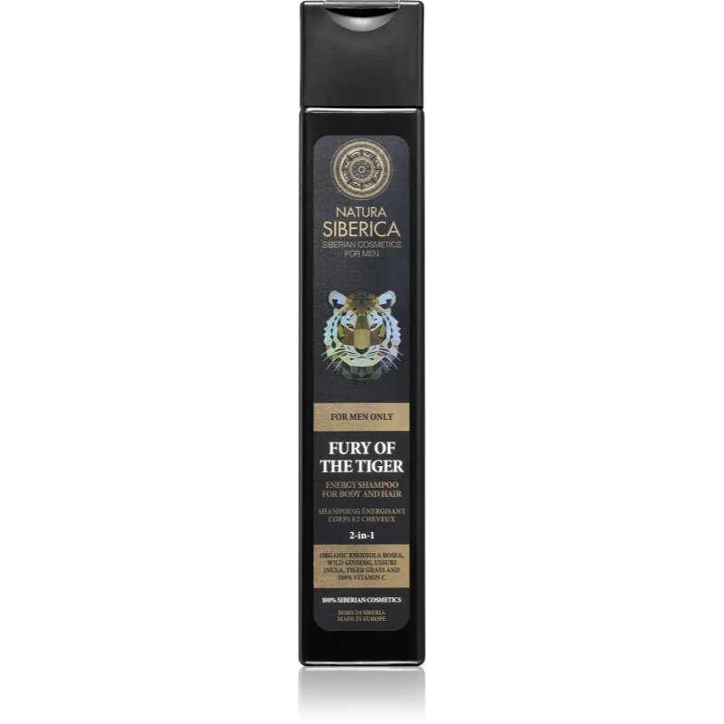 Natura Siberica For Men Only energijski šampon za lase in telo 250 ml