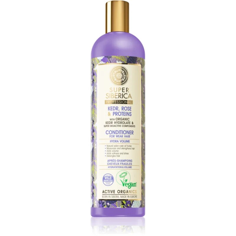 Natura Siberica Kedr Rose & Protein balzam za volumen za šibke lase 400 ml