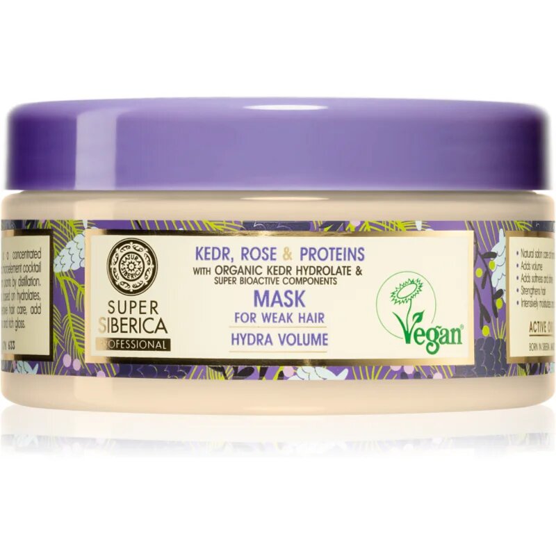 Natura Siberica Kedr Rose & Protein maska za šibke lase 300 ml