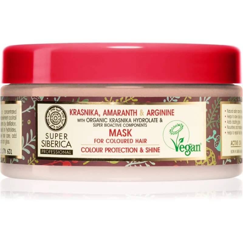 Natura Siberica Krasnika Amaranth & Arginine negovalna maska za barvane lase 300 ml