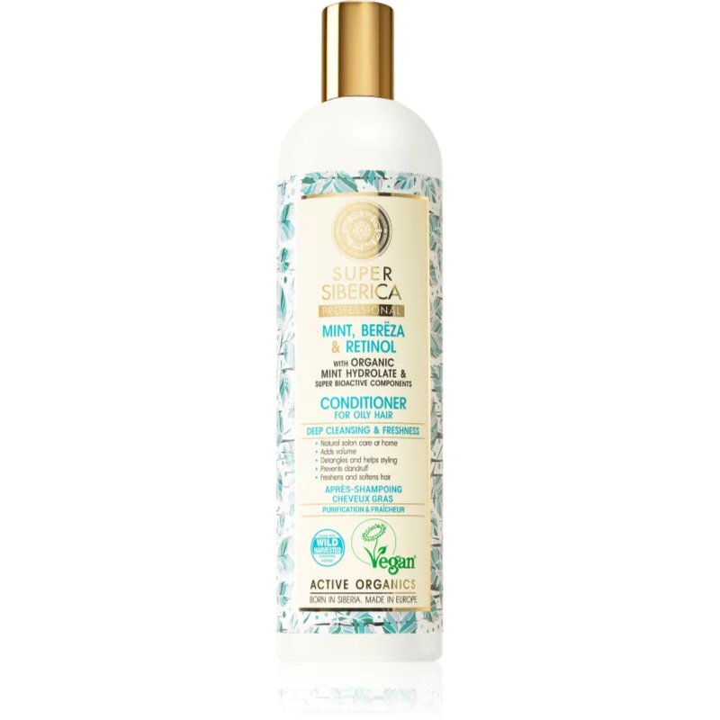 Natura Siberica Mint Bereza & Retinol osvežujoči balzam za mastne lase 400 ml