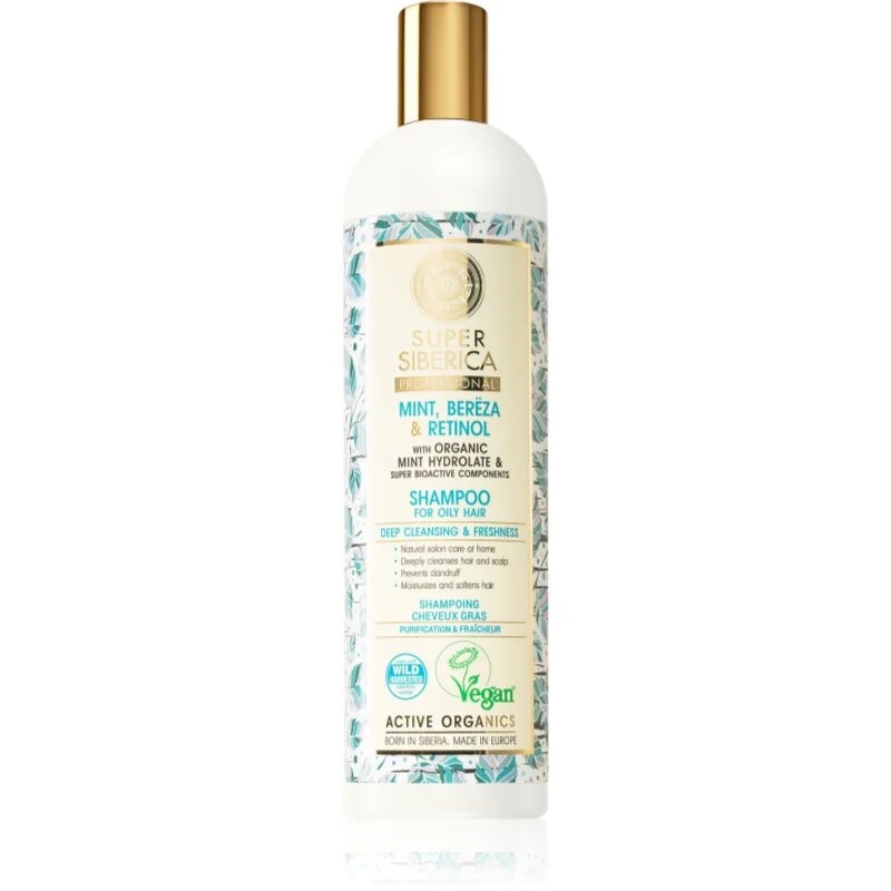 Natura Siberica Mint Bereza & Retinol šampon za mastne lase 400 ml