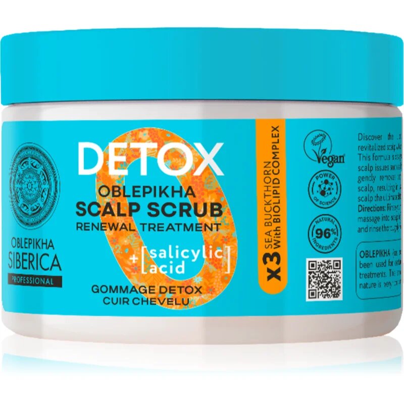 Natura Siberica Oblepikha Siberica Detox piling z razstrupljevalnim učinkom za vse tipe las 300 ml