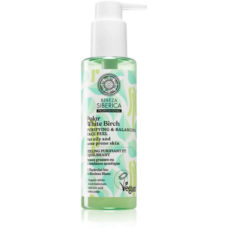 Natura Siberica Polar White Birch čistilni piling gel za mastno in problematično kožo 145 ml