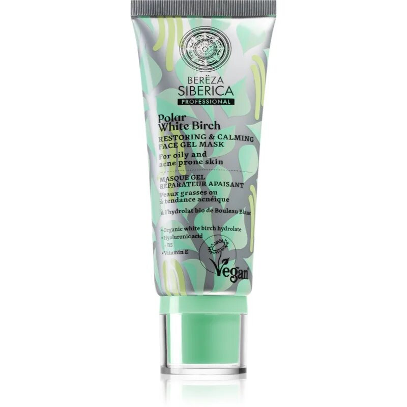 Natura Siberica Polar White Birch pomirjajoča in regeneracijska maska za mastno in problematično kožo 100 ml