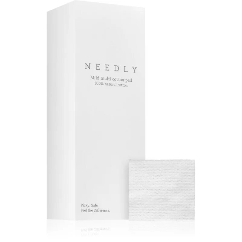 NEEDLY Mild Cleansing Multi Cotton Pad Bombažne blazinice za odstranjevanje ličil in čiščenje obraza 100 kos