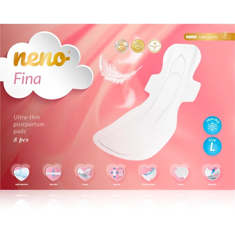 NENO Fina poporodni vložki velikost L Ultra-thin 8 kos