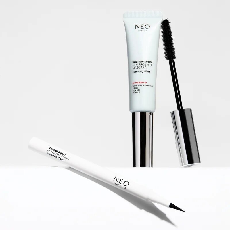 NEO MAKE UP Intense Serum HEV Protect Mascara maskara za volumen in goste trepalnice odtenek Black 9 ml