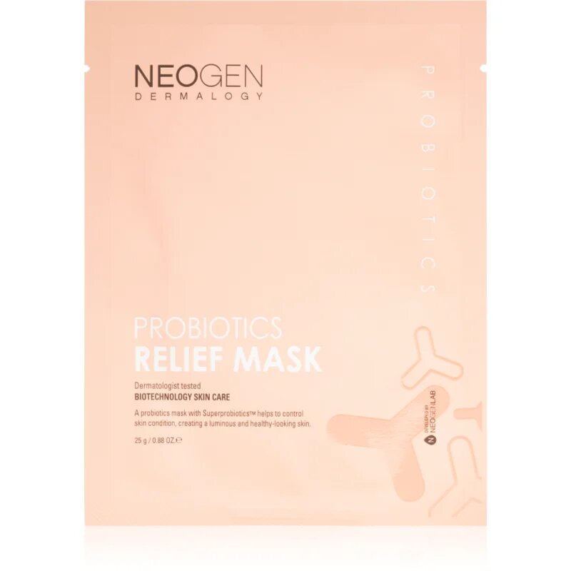 Neogen Dermalogy Probiotics Relief Mask pomirjevalna tekstilna maska s probiotiki 5 kos