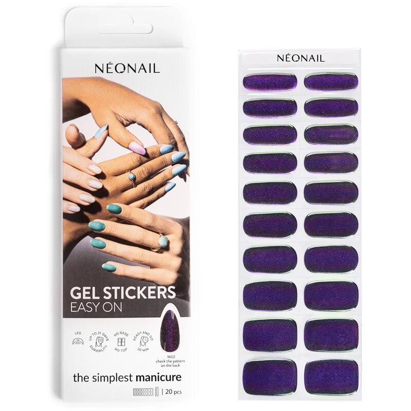 NeoNail Easy On Gel Stickers nalepke za nohte ob uporabi UV-/LED-lučke odtenek M02 20 kos
